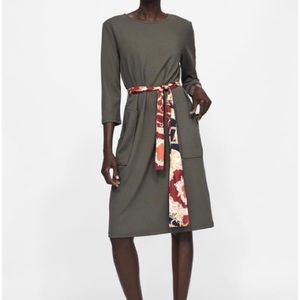 Zara Midi Dress with Printed Belt